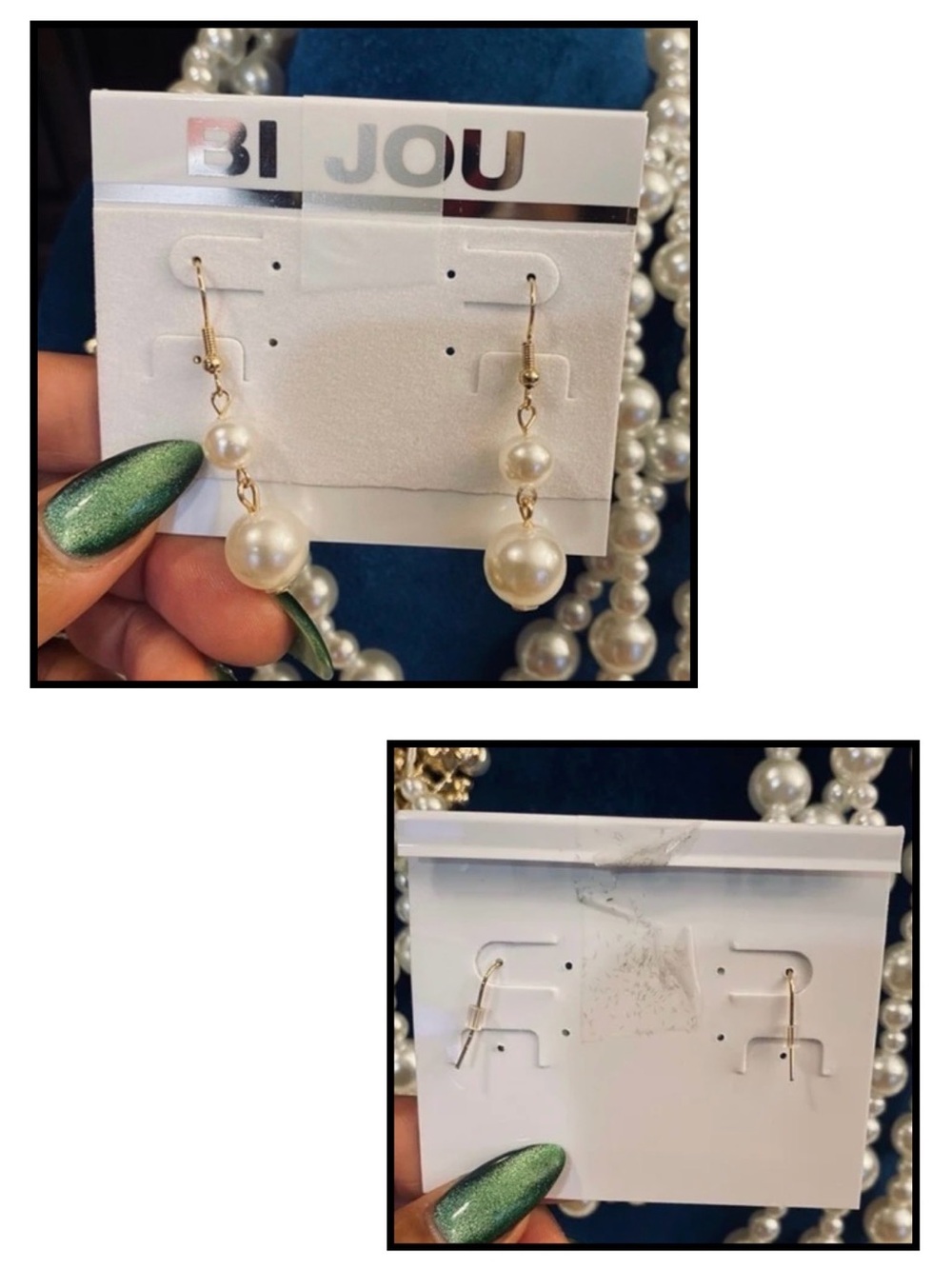 BIJOU Long Multilayered Faux Pearl Flapper Necklace w/Crystal Brooch, NWT - Picture 15 of 17